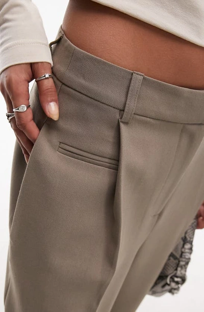 Shop Topshop Wide Leg Pants In Grey