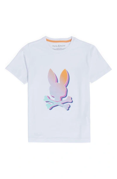 Shop Psycho Bunny Kids' Palm Springs Cotton Graphic T-shirt In White