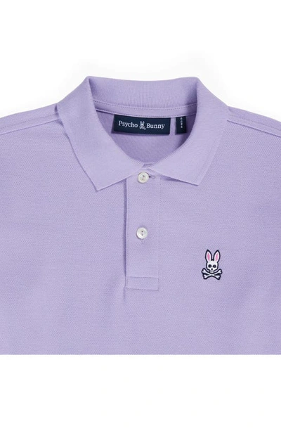 Shop Psycho Bunny Kids' Cotton Piqué Polo In Digital Lavender