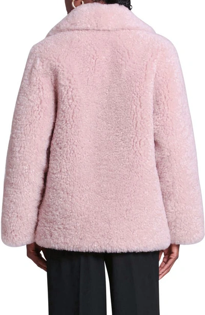 Shop Avec Les Filles Notched Collar Faux Fur Coat In Pink