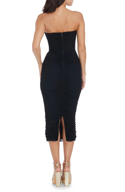 Shop Dress The Population Heather Center Ruched Strapless Body-con Dress In Black