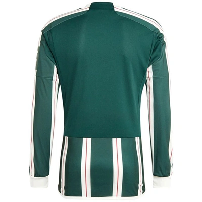 Shop Adidas Originals Adidas  Green Manchester United 2023/24 Away Long Sleeve Replica Jersey