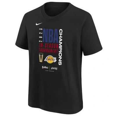Shop Nike Youth   Black Los Angeles Lakers 2023 Nba In-season Tournament Champions Locker Room T-shirt