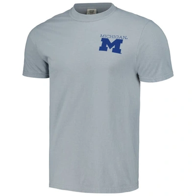 Shop Image One Gray Michigan Wolverines Campus Scene Comfort Colors T-shirt