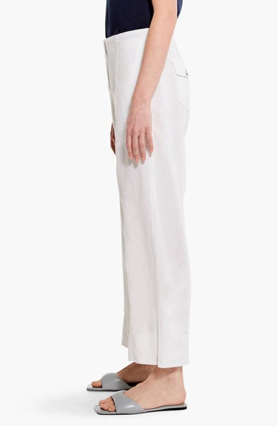 Shop Nic + Zoe Nic+zoe Rumba Park Slit Hem Linen Blend Wide Leg Pants In Paper White