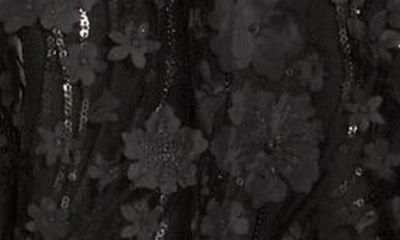 Shop Jump Apparel Floral Sequin Dress In Black