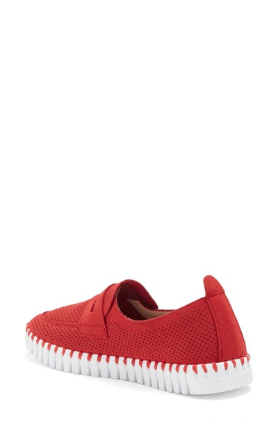 Ilse Jacobsen Tulipu Penny Loafer In Deep Red