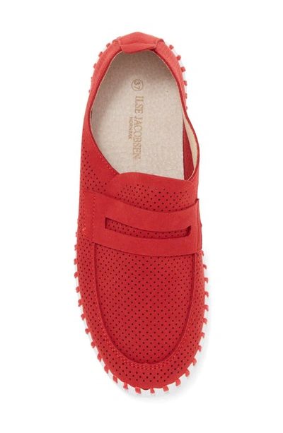 Shop Ilse Jacobsen Tulipu Penny Loafer In Deep Red