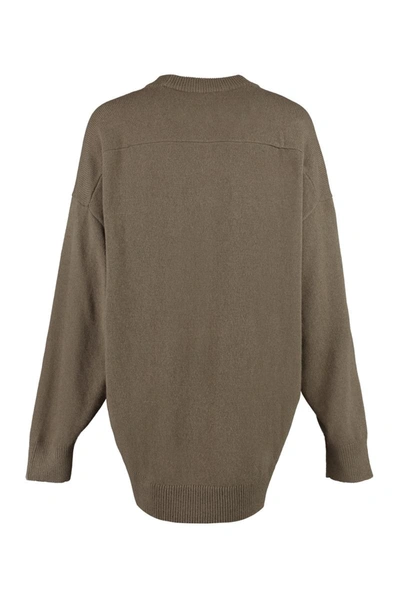 Shop Michael Michael Kors Oversize Virgin Wool-cashmere Blend Sweater In Green