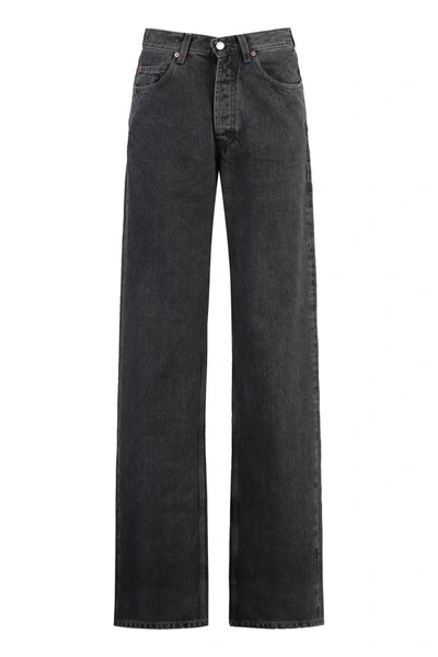 Shop Saint Laurent 5-pocket Straight-leg Jeans In Black