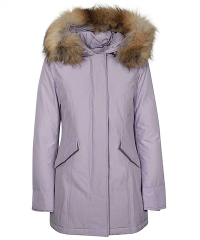 Shop Woolrich Hooded Parka In Lilac