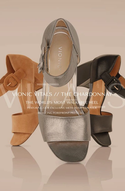 Shop Vionic Chardonnay Block Heel Sandal In Camel Suede