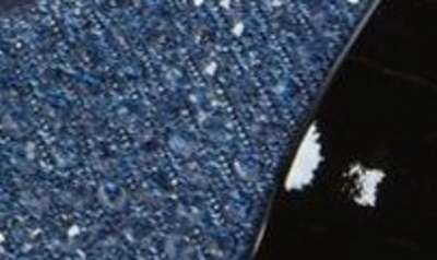 Shop Miu Miu Chain Crystal Embellished Slingback Cap Toe Pump In Denim/ Black