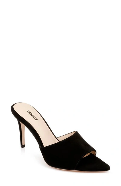 Shop L Agence Lolita Pointed Toe Sandal In Blacksuede