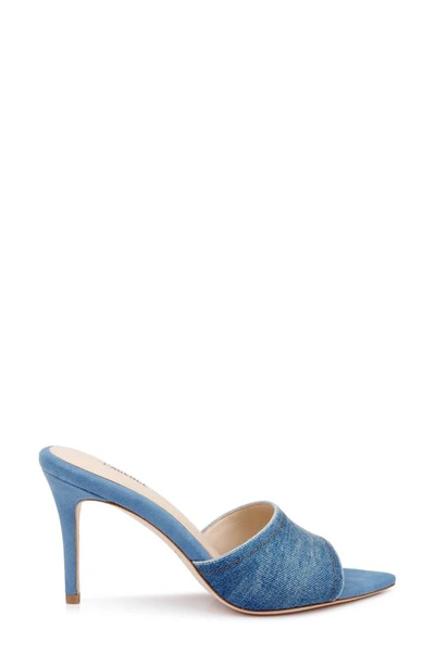 L Agence Pointed Toe Sandal In Blue Denim