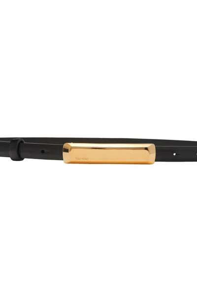 Shop Tom Ford Bar Leather Belt In 1n001 Black