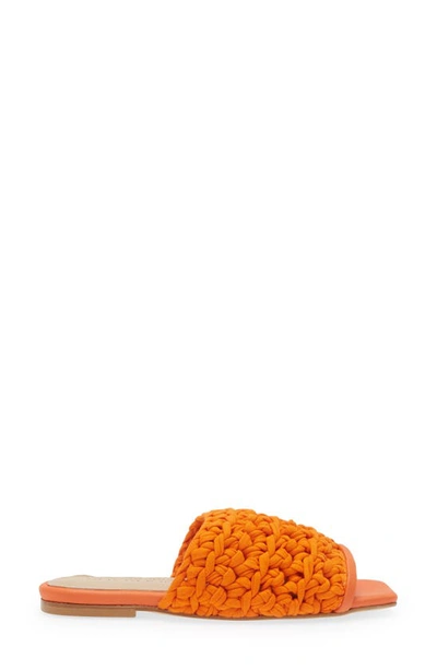 Shop Shekudo Amaro Knit Strap Slide Sandal In Tangerine