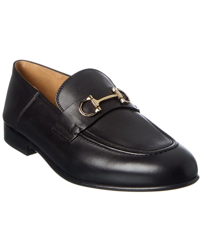 Shop Ferragamo Ottone Leather Loafer In Black
