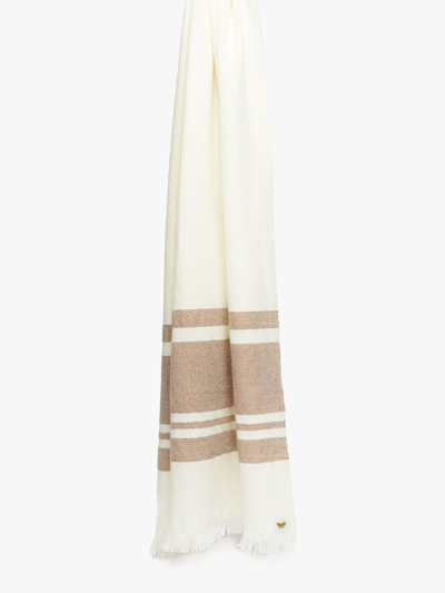 Shop Max Mara Wool Stole In Natural