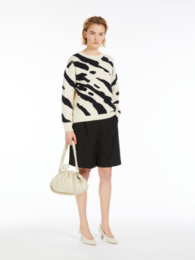 Max Mara Cotton Inlay Sweater In Black