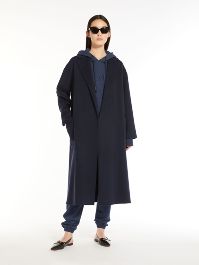 Shop Max Mara Wool Robe Coat In Ultramarine