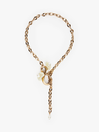 Shop Max Mara Metal Necklace In Gold
