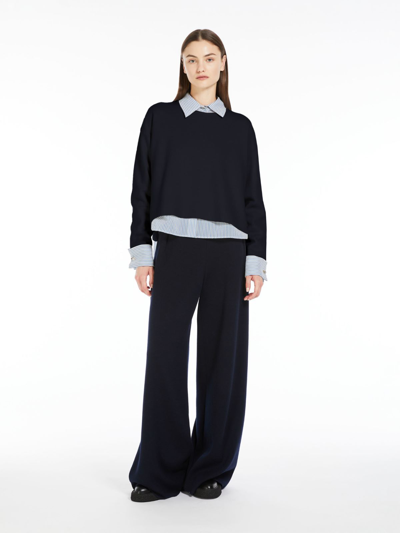 Shop Max Mara Boxy Wool Jumper In Ultramarine