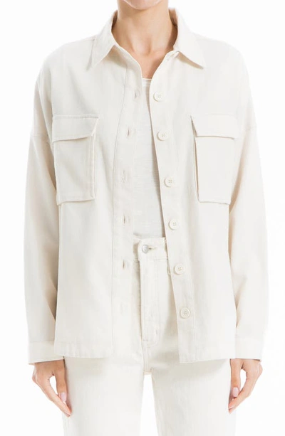 Shop Max Studio Oversize Textured Piqué Shirt Jacket In Ecru