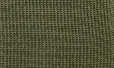 Shop Patina Vie Maison Cotton Waffle Weave Blanket In Olive