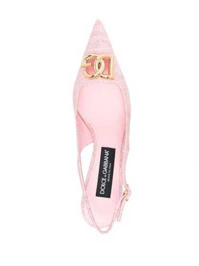 Shop Dolce & Gabbana Dg Logo Slingback In Pink