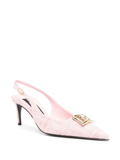 Shop Dolce & Gabbana Dg Logo Slingback In Pink