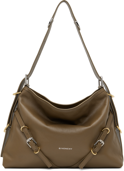 Shop Givenchy Taupe Medium Voyou Bag In 281-taupe