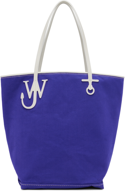 Shop Jw Anderson Blue Tall Anchor Tote In 856 Blue/white