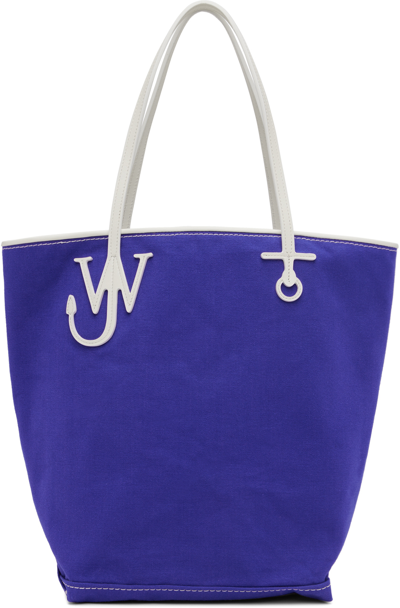 Jw Anderson Blue Tall Anchor Tote In 856 Blue/white