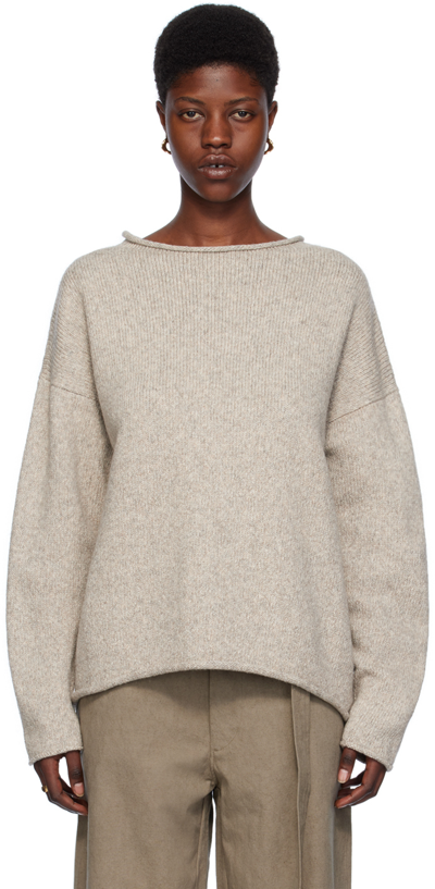 Shop Lauren Manoogian Gray Bateau Sweater In Hg01 Heather Grey