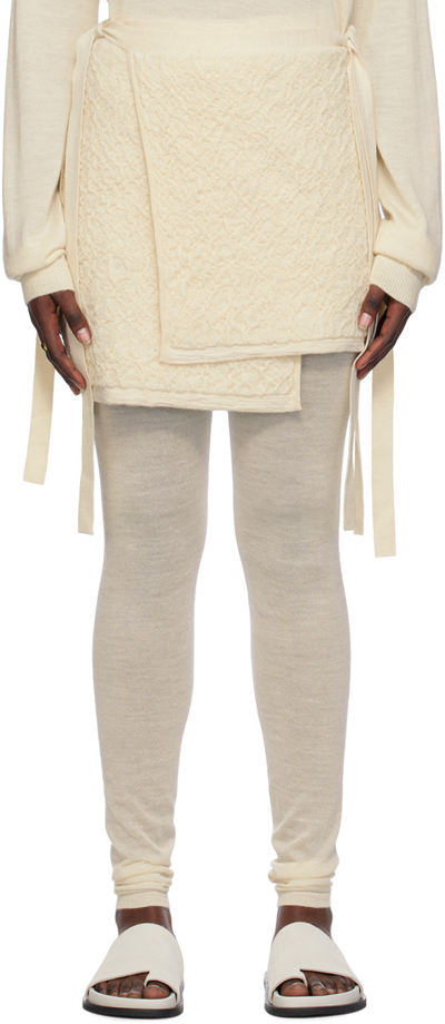 Shop Lauren Manoogian Off-white Gauze Miniskirt In Rw01 Raw White