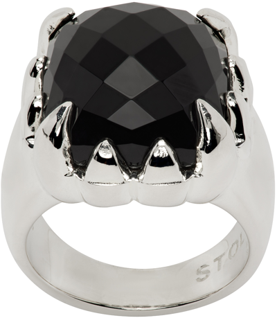 Shop Stolen Girlfriends Club Silver Claw Ring In Sterl Silver925 Onyx