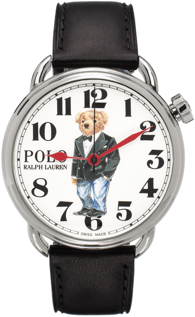 Shop Polo Ralph Lauren Black Bear Denim Tux Watch In White Dial