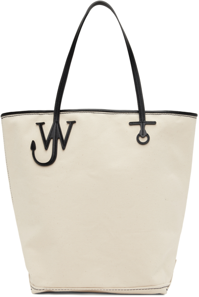 Shop Jw Anderson Off-white Tall Anchor Tote In 157 Natural/black