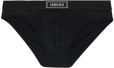 Shop Versace Black 90s Briefs In 1b000-black