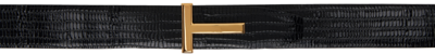Shop Tom Ford Black T Icon Belt