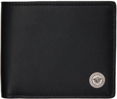 Shop Versace Black Medusa Biggie Bifold Wallet In Black-palladium