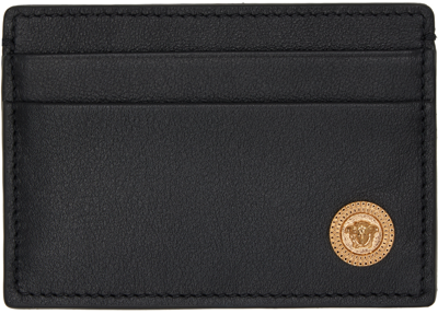 Shop Versace Black Medusa Biggie Card Holder In Black- Gold