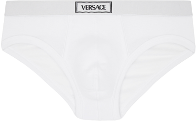 Shop Versace White 90s Briefs In 1w000-optical White