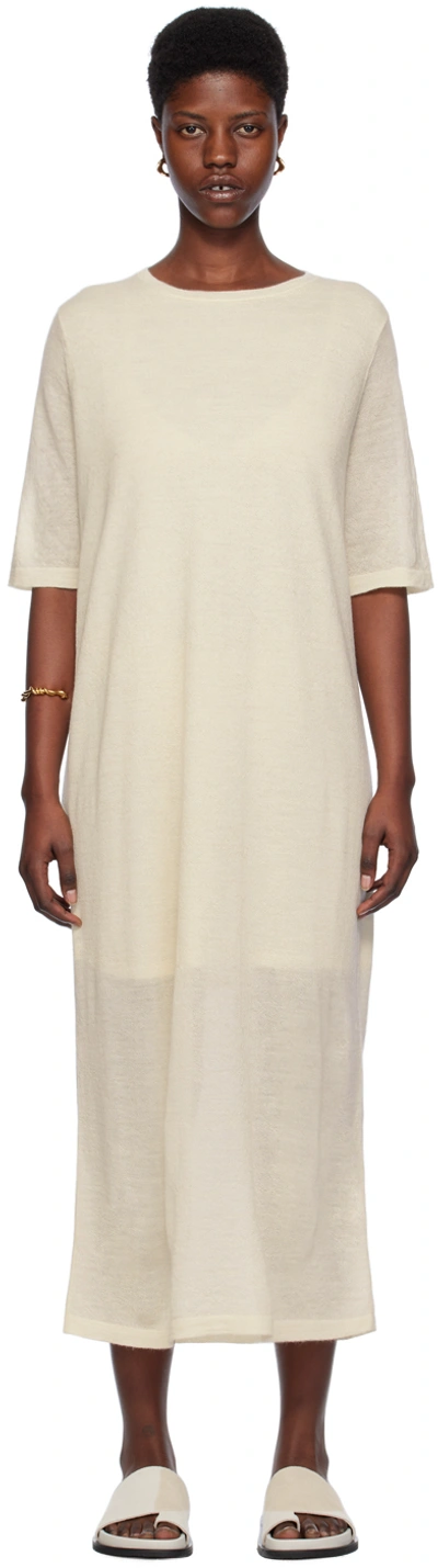 Shop Lauren Manoogian Off-white Layer Maxi Dress In Rw01 Raw White