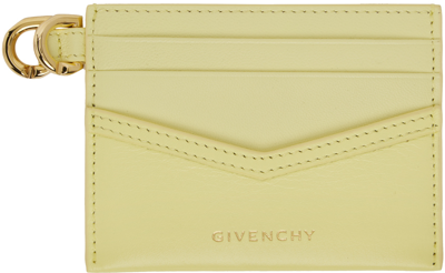 Shop Givenchy Yellow Voyou Leather Card Holder In 758-soft Yellow