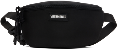 Shop Vetements Black Logo Belt Bag