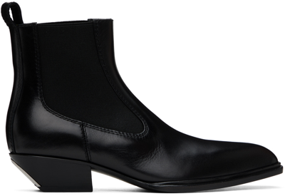 Shop Alexander Wang Black Slick Smooth Leather Ankle Boots In 001 Black