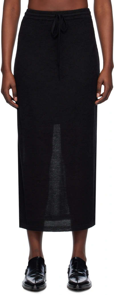 Shop Lauren Manoogian Black Layer Maxi Skirt In B01 Black