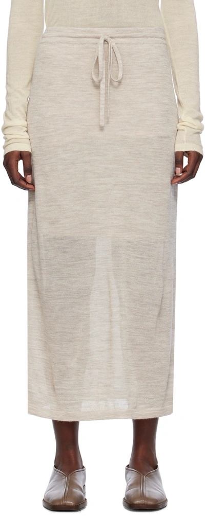 Shop Lauren Manoogian Taupe Layer Maxi Skirt In C01 Carrara